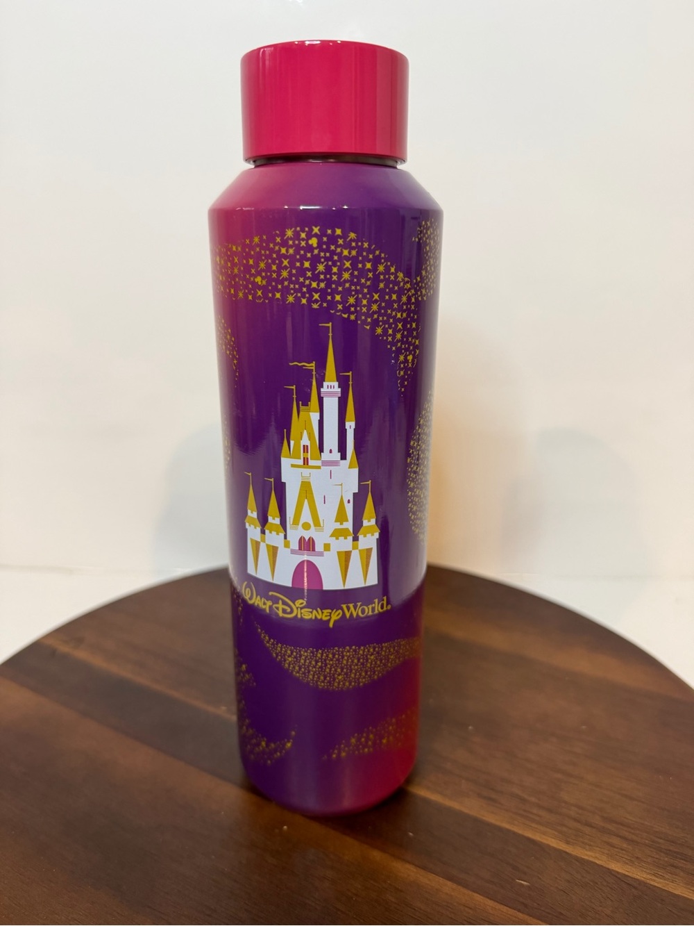 Disney Parks Starbucks WaterBottle 20oz Stainless Steel Purple Cinderella Castle